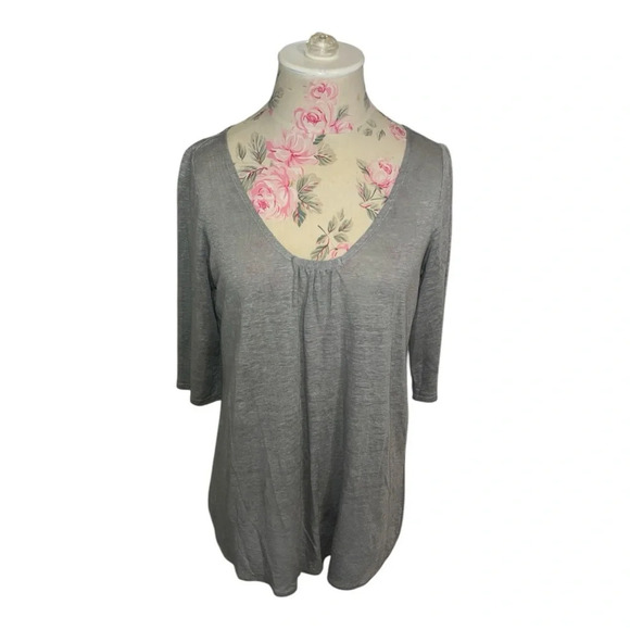 Soft Silver 100% Linen Eileen Fisher Tunic Perfect Condition! Size XS - Picture 1 of 13